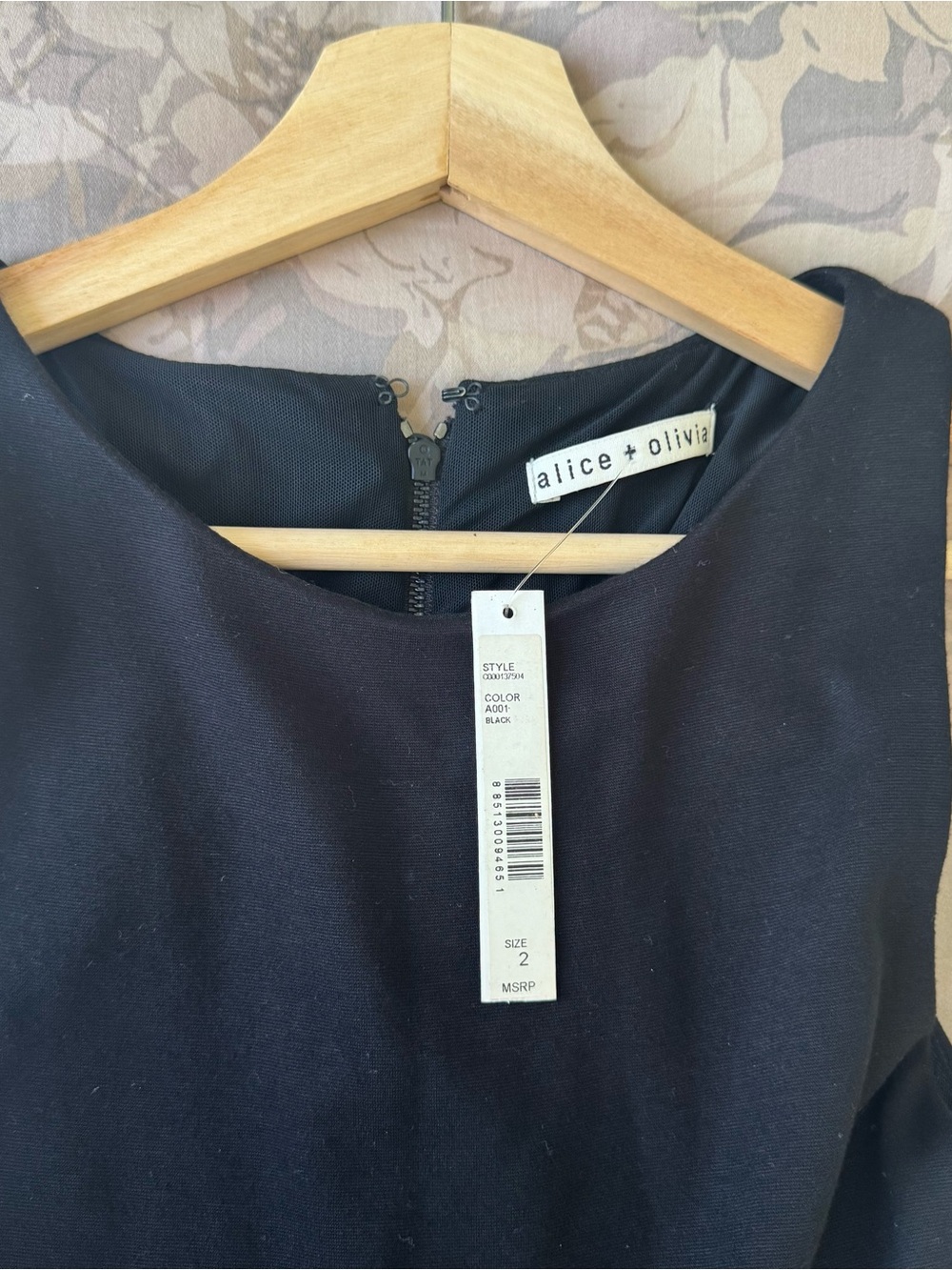 Alice + Olivia Women's Zilla Goat Leather Mini Black Dress Paneled Ponte 2 NWT - Picture 5 of 10